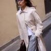Long Single-Breasted Trench Coat