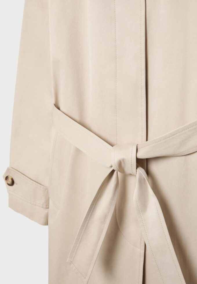 Long Single-Breasted Trench Coat