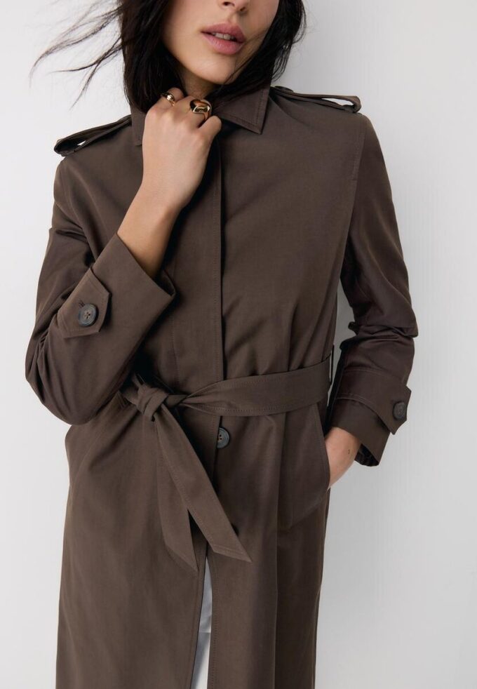 Long Single-Breasted Trench Coat Long Single-Breasted Trench Coat