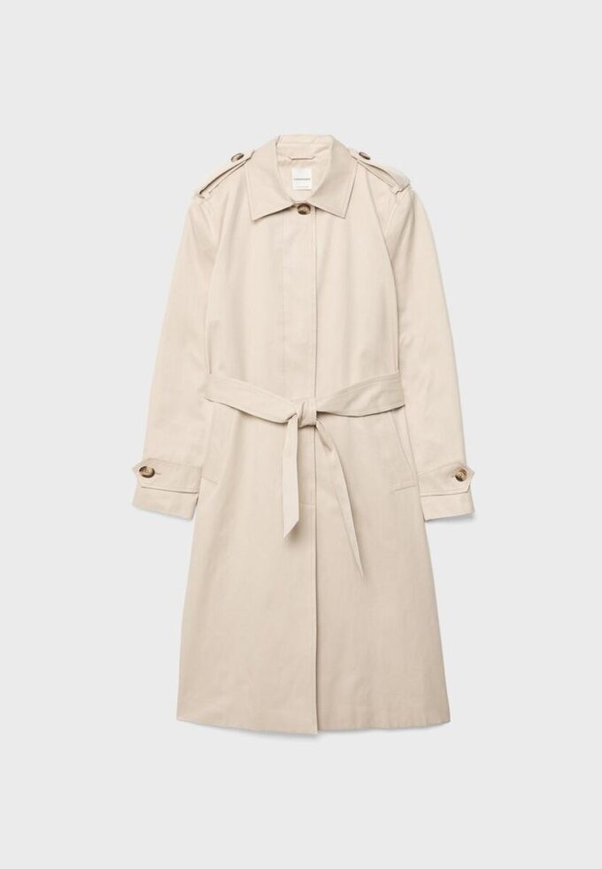 Long Single-Breasted Trench Coat