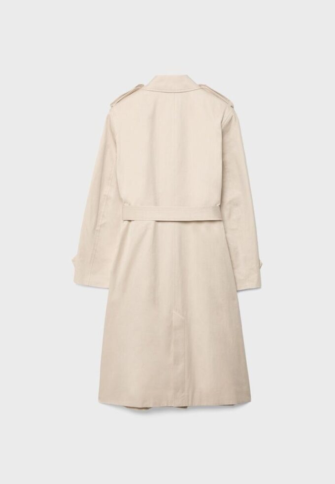 Long Single-Breasted Trench Coat