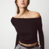 Long Sleeve T-Shirt with Gathering
