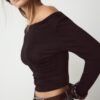 Long Sleeve T-Shirt with Gathering