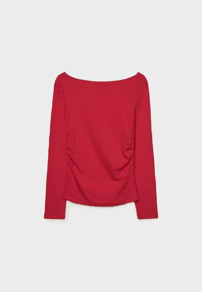 Long Sleeve T-Shirt with Gathering
