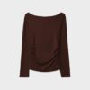 Long Sleeve T-Shirt with Gathering