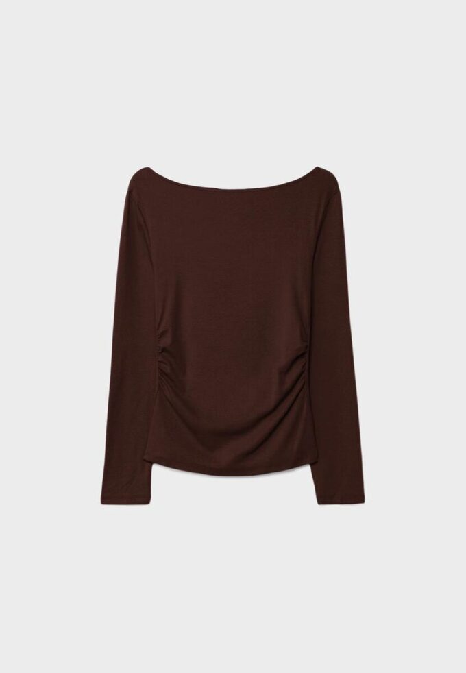 Long Sleeve T-Shirt with Gathering
