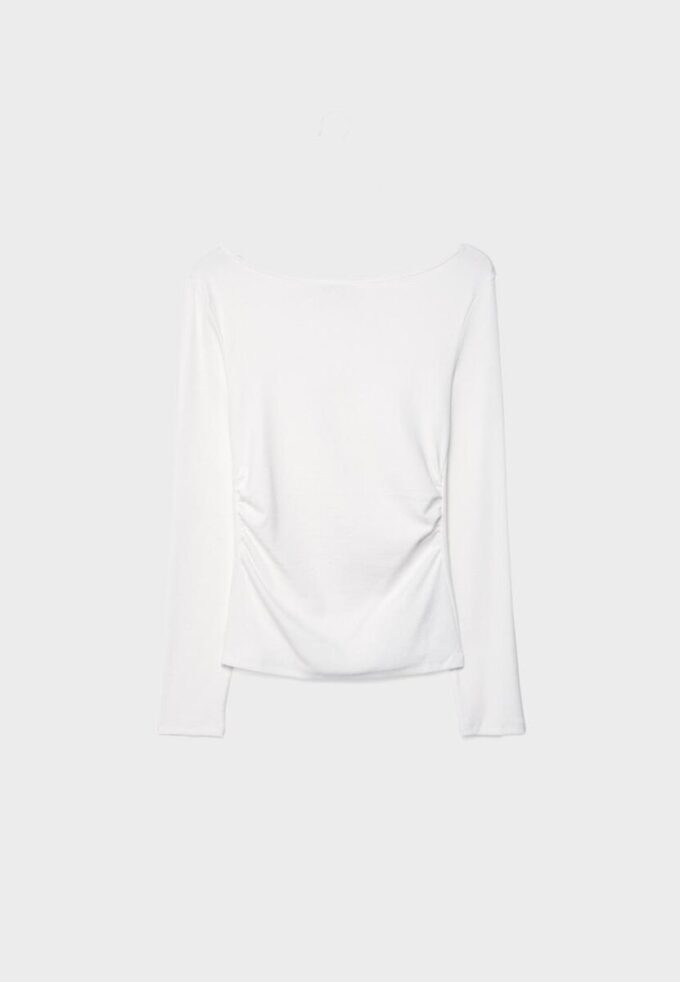 Long Sleeve T-Shirt with Gathering