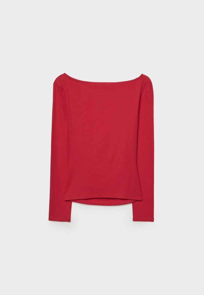 Long Sleeve T-Shirt with Gathering