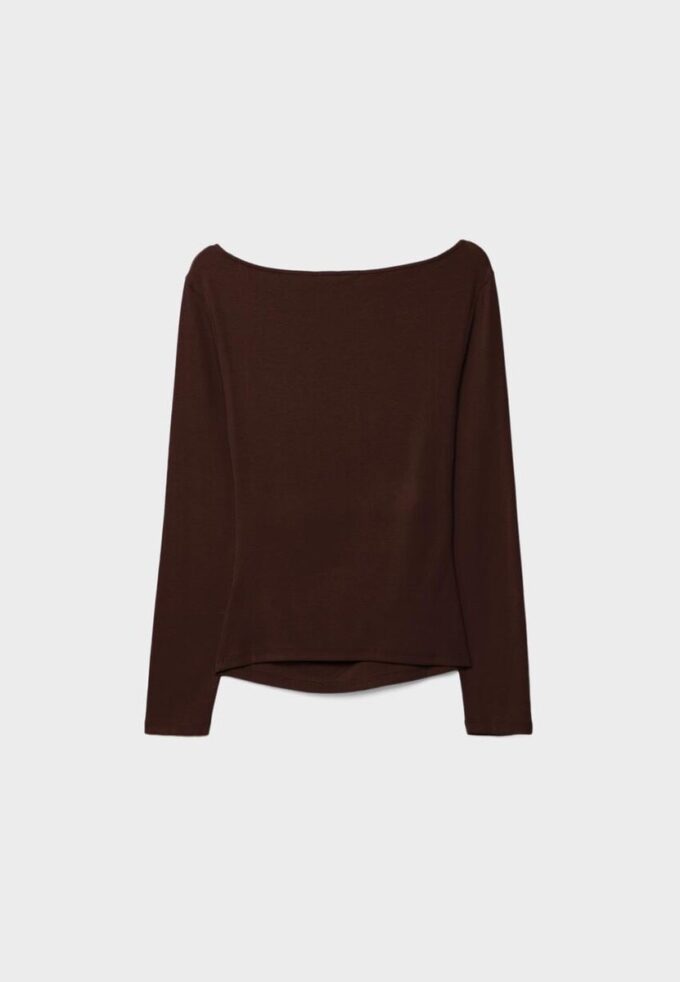 Long Sleeve T-Shirt with Gathering