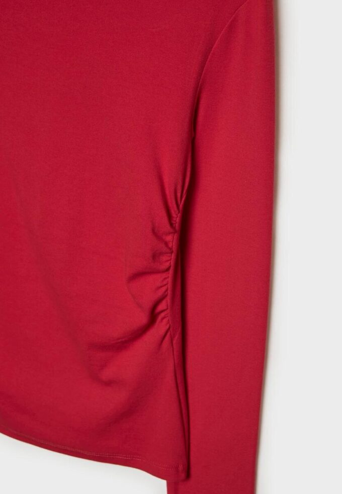 Long Sleeve T-Shirt with Gathering