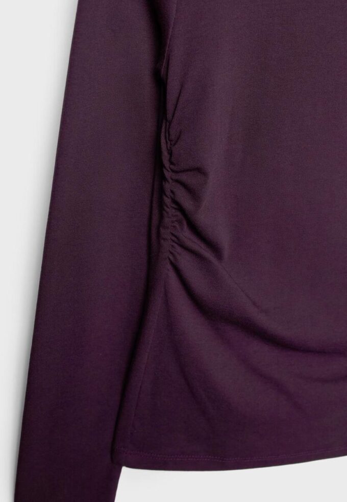 Long Sleeve T-Shirt with Gathering