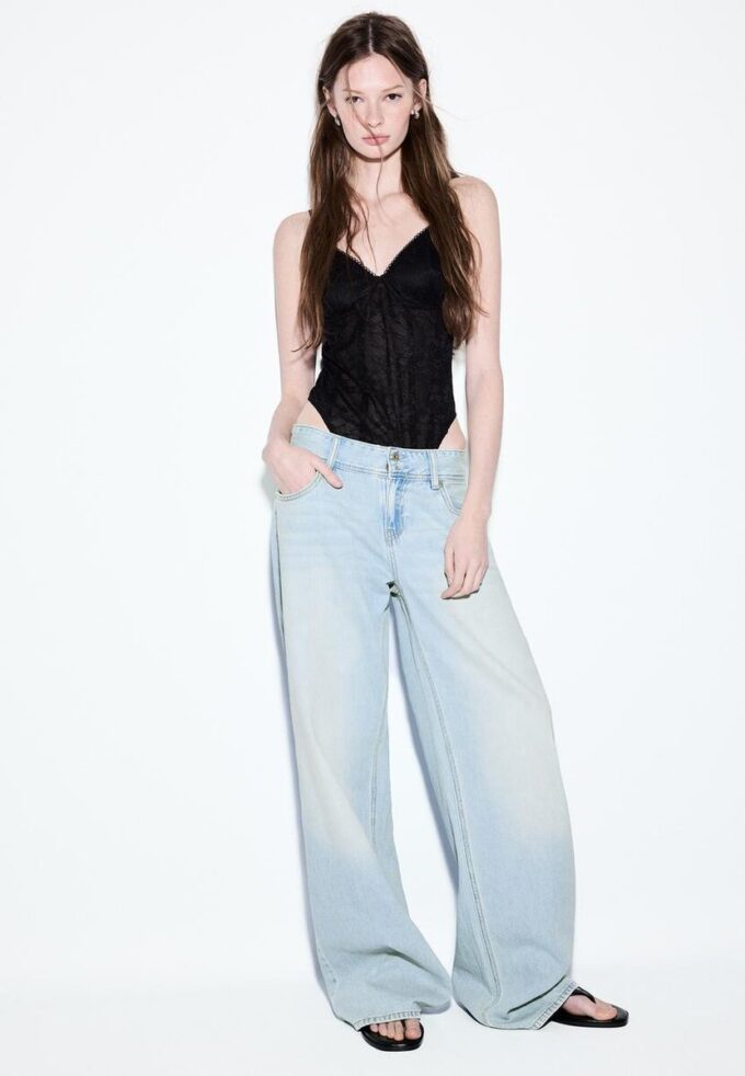 Low-Rise Double-Button Jeans