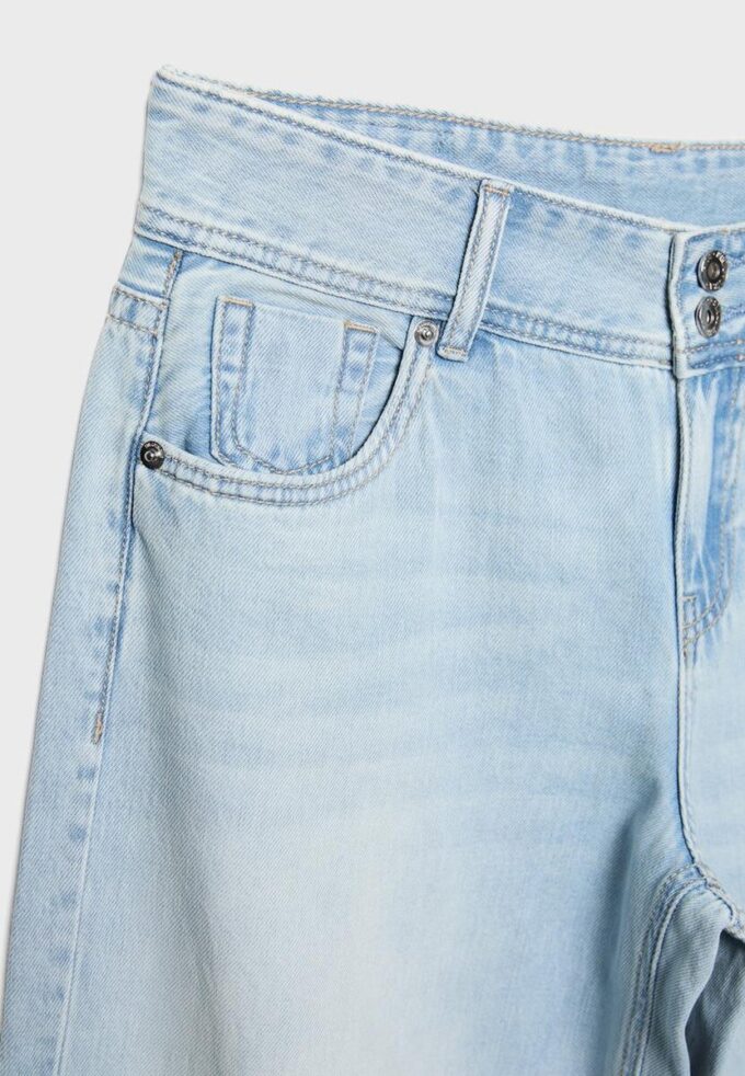 Low-Rise Double-Button Jeans