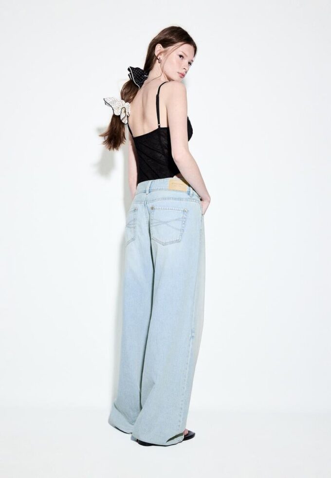 Low-Rise Double-Button Jeans