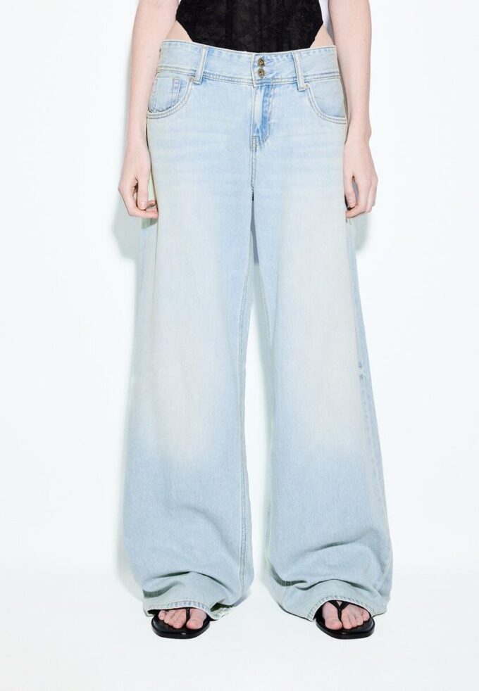 Low-Rise Double-Button Jeans