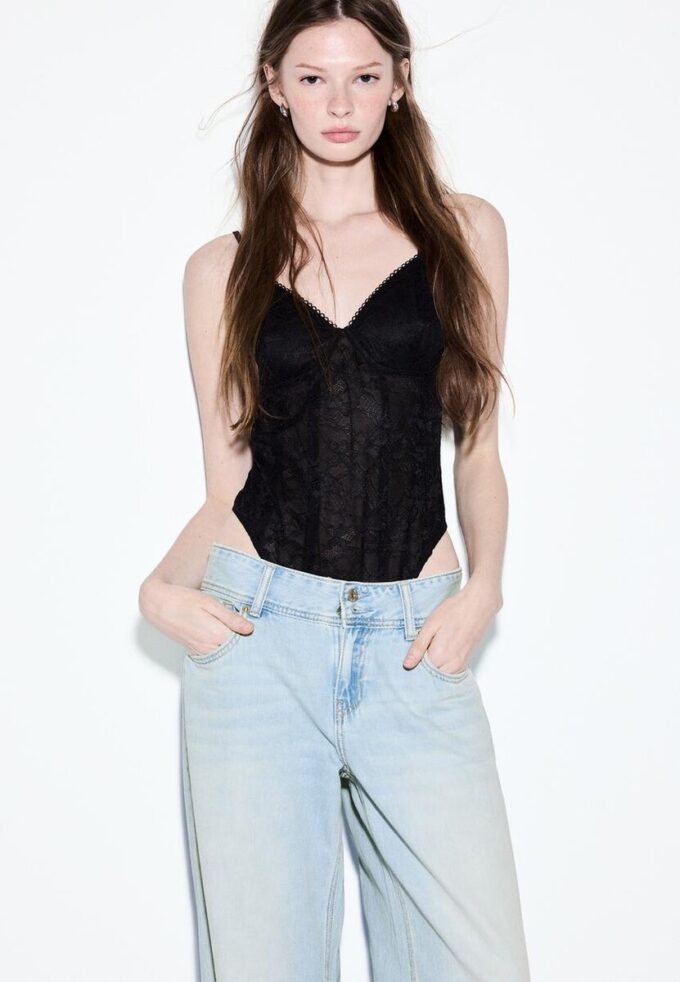 Low-Rise Double-Button Jeans