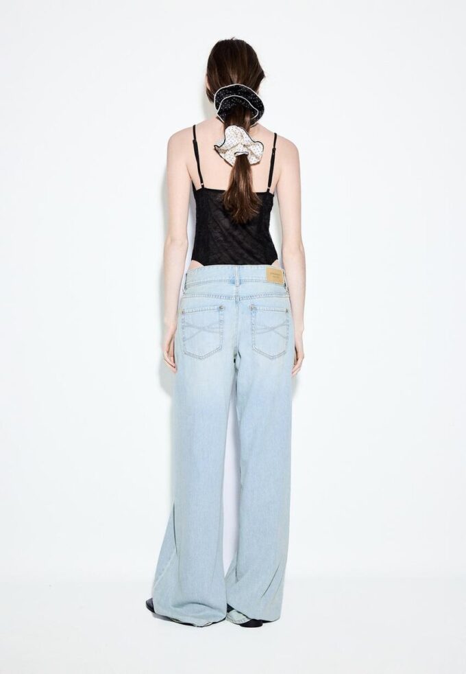 Low-Rise Double-Button Jeans