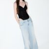 Low-Rise Double-Button Jeans