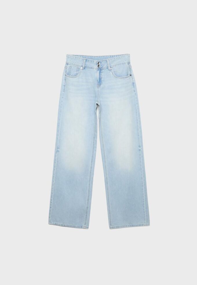 Low-Rise Double-Button Jeans