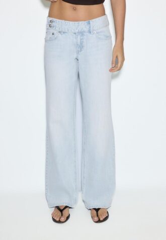 Low-Rise Straight-Leg Jeans with Hammer Waistband