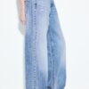 Low-Rise Wide-Leg Jeans with Jewel Button