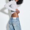 Low-Rise Wide-Leg Jeans with Star Detail