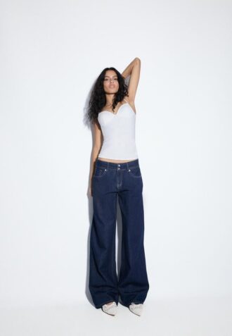 Low-Waist Double-Button Jeans