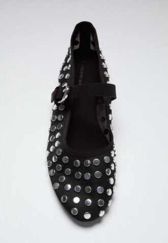 Mesh Ballerina Flats with Studs