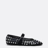 Mesh Ballerina Flats with Studs