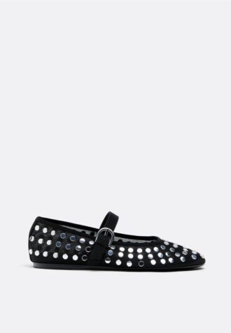 Mesh Ballerina Flats with Studs