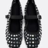Mesh Ballerina Flats with Studs