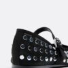 Mesh Ballerina Flats with Studs