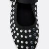 Mesh Ballerina Flats with Studs