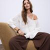 Mesh Knit Boat Neck Jumper Mesh Knit Boat Neck Jumper