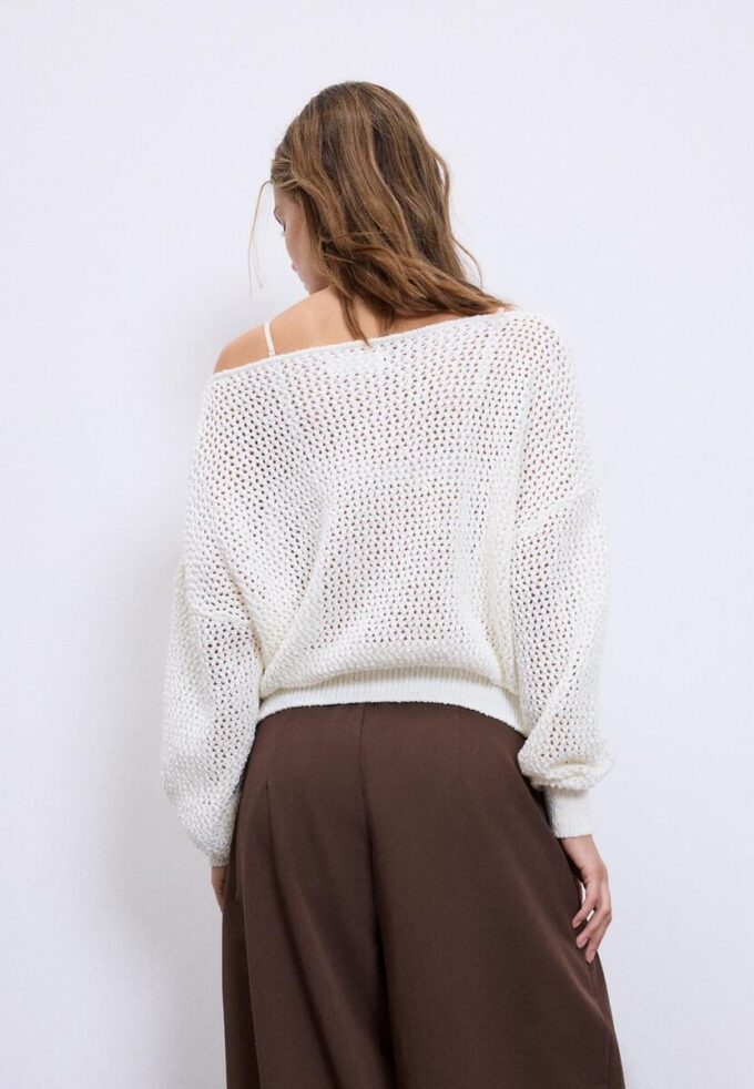 Mesh Knit Boat Neck Jumper Mesh Knit Boat Neck Jumper