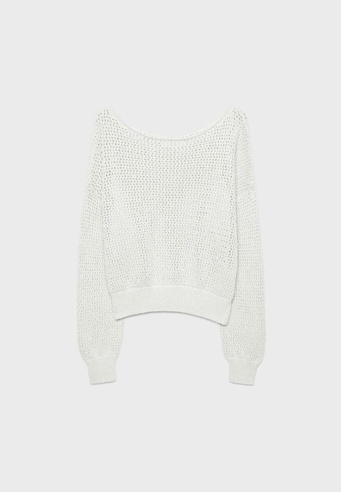 Mesh Knit Boat Neck Jumper Mesh Knit Boat Neck Jumper