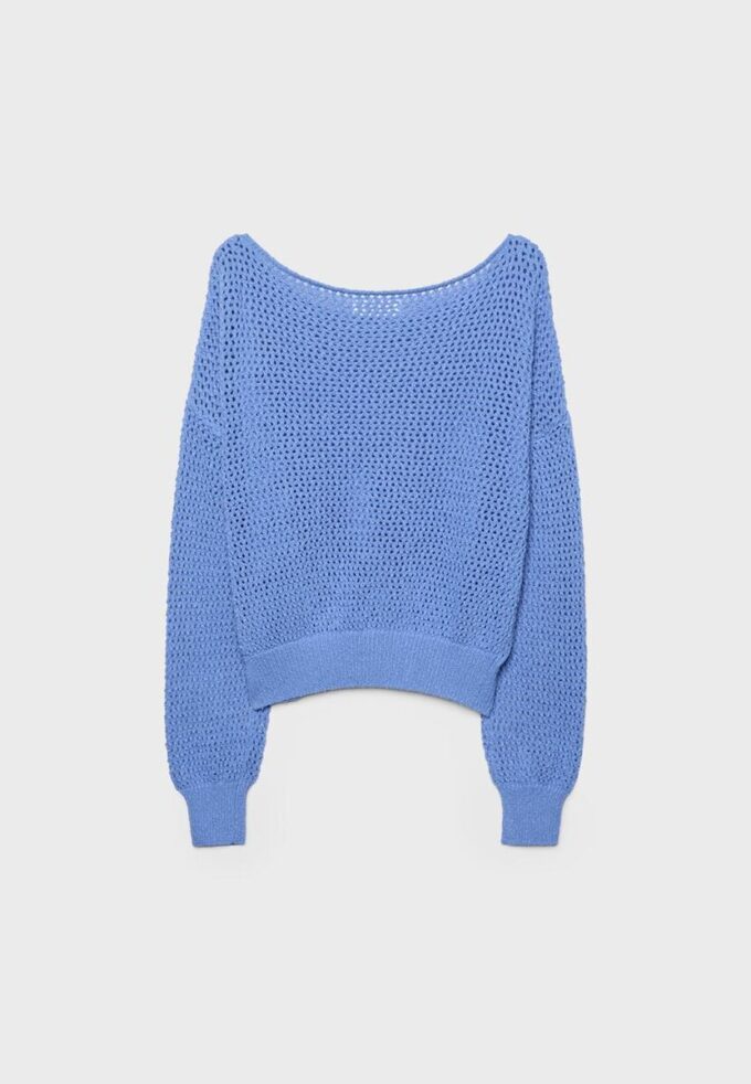 Mesh Knit Boat Neck Jumper Mesh Knit Boat Neck Jumper