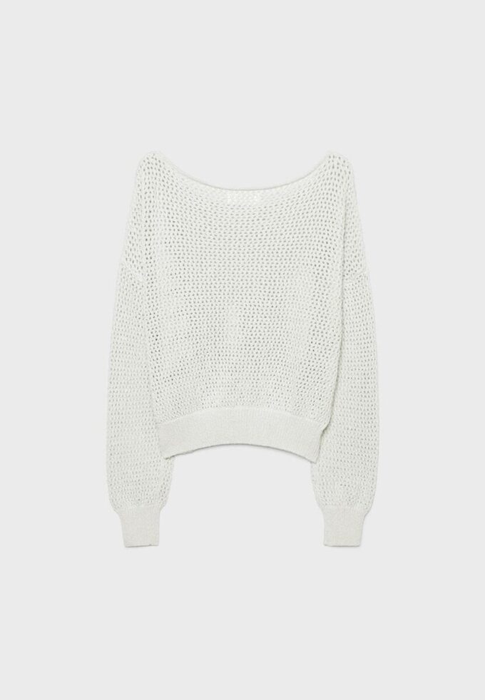 Mesh Knit Boat Neck Jumper Mesh Knit Boat Neck Jumper