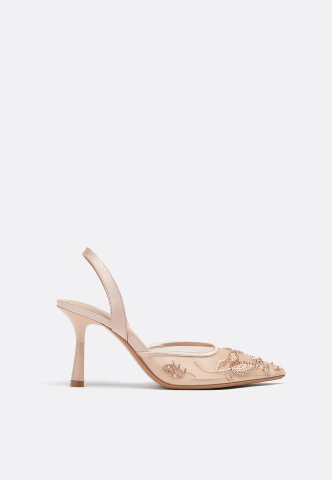 Mesh Rhinestone Heeled Shoes Mesh Rhinestone Heeled Shoes