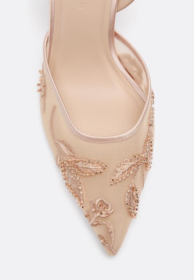 Mesh Rhinestone Heeled Shoes Mesh Rhinestone Heeled Shoes
