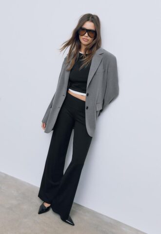 Mesh Trousers with Fold-Over Waist Mesh Trousers with Fold-Over Waist