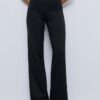Mesh Trousers with Fold-Over Waist Mesh Trousers with Fold-Over Waist