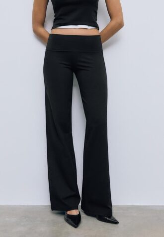 Mesh Trousers with Fold-Over Waist Mesh Trousers with Fold-Over Waist