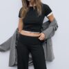 Mesh Trousers with Fold-Over Waist Mesh Trousers with Fold-Over Waist