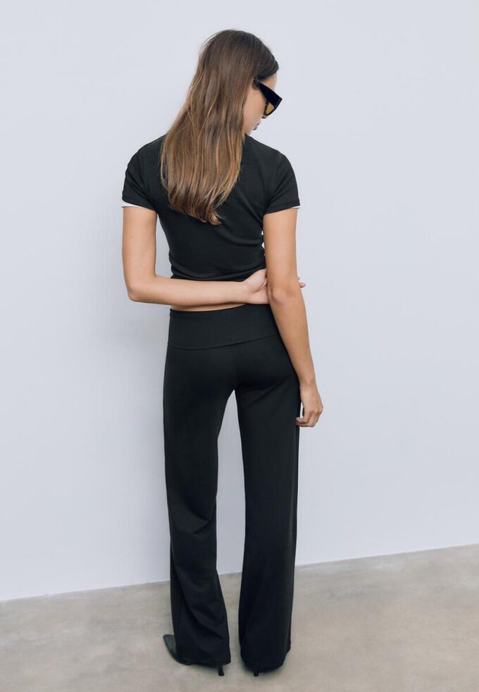 Mesh Trousers with Fold-Over Waist Mesh Trousers with Fold-Over Waist