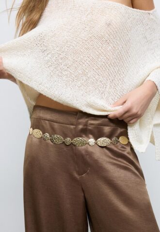 Metal Belt with Oval Coins
