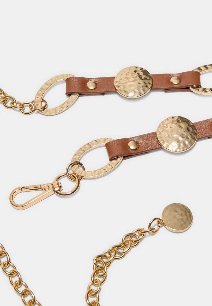 Metal Leather Effect Belt
