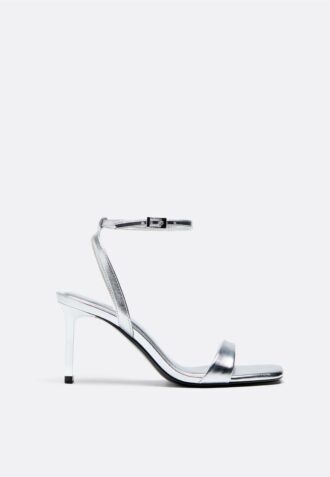Metallic Effect Heeled Sandals