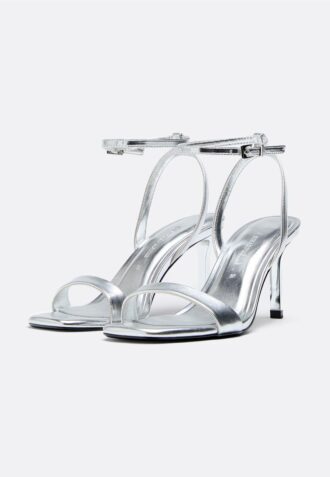 Metallic Effect Heeled Sandals