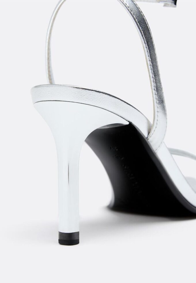 Metallic Effect Heeled Sandals